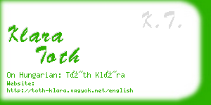 klara toth business card